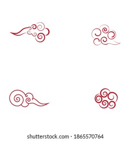Chinesische Wolken-Logo Vorlage Vektorsymbol-Natur festlegen
