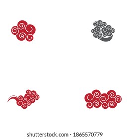 Set Chinese clouds Logo Template vector symbol nature