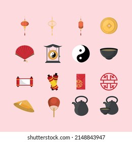 set chinese culture and ornaments