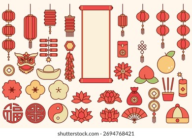 Set of Chinese decoration object, chinese new year