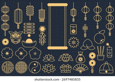 Set of Chinese decoration object, chinese new year