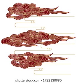 Set of Chinese decorative classic clouds