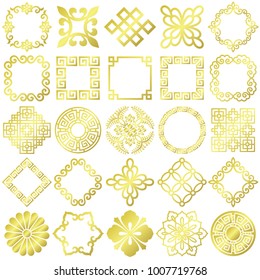 Set of Chinese decorative icons.