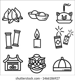 Set of Chinese doodle style.