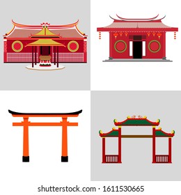 Set Of Chinese In Flat Design