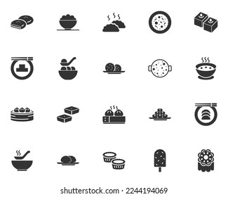 set of chinese food icons, traditional asian food