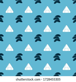 Set Chinese fortune cookie and Sushi on seamless pattern. Vector