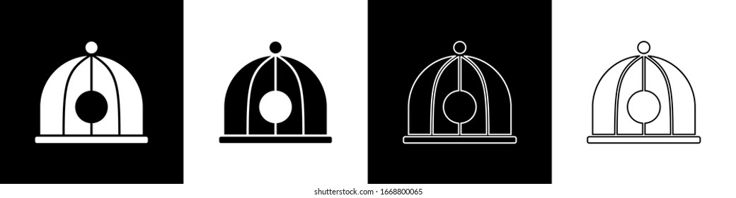 Setzen Sie ein chinesisches Hutsymbol einzeln auf schwarz-weißem Hintergrund. Vektorillustration-Illustration