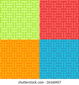 Set of Chinese inspired colorful seamless patterns