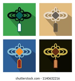 Set of Chinese knot (symbol of good luck) vector design