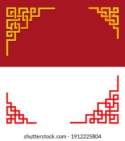 Set of Chinese line corner element in vector art