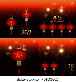 Set of chinese new year backgrounds, Vector illustration