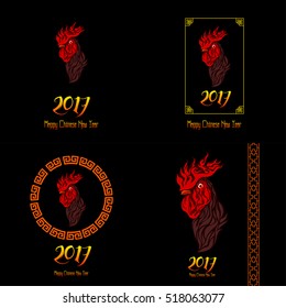 Set of chinese new year backgrounds, Vector illustration
