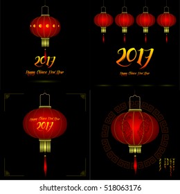 Set of chinese new year backgrounds, Vector illustration