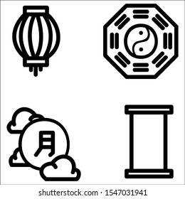 Set of chinese new year decorative elements.