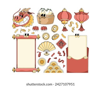 Set Of Chinese New Year Design Element Illustration