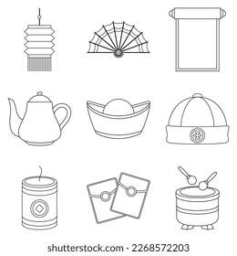 Set of Chinese New Year in flat style