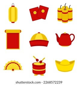 Set of Chinese New Year in flat style