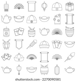 Set of Chinese New Year in flat style