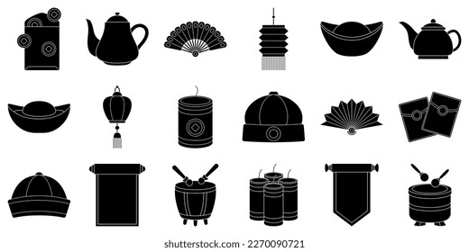 Set of Chinese New Year in flat style