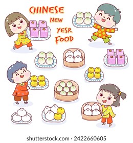 Set Chinese New Year Food.