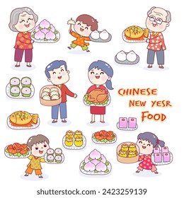 Set Chinese New Year Food.