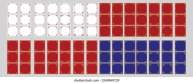 Set of chinese new year frame border element.  chinese new year, year of the rabbit