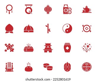 set of chinese new year icons