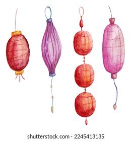 set of chinese new year lantern 