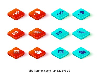 Set Chinese New Year, Magic fog or smoke, Firework, Asian noodles bowl, conical straw hat and  icon. Vector
