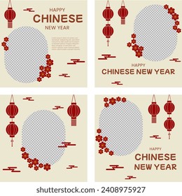 Set Of chinese new year template for social media promotion