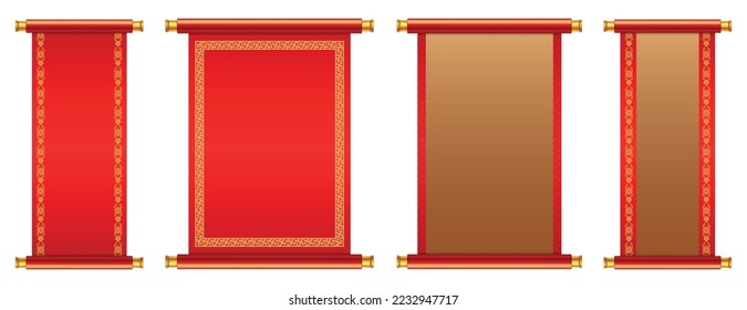 Set of chinese scroll vector illustration