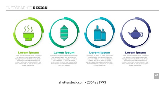 Set Chinese tea ceremony, Chinese paper lantern, Firework and Chinese tea ceremony. Business infographic template. Vector