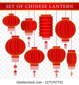 set of chinese traditional lantern template with realistic concept design and oriental style, lunar year celebration, chinese new year decoration design vector eps 10,