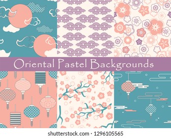 set of chinese vector seamless patterns. Endless texture can be used for wallpaper, pattern fills, web page background,surface textures.