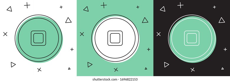 Set Chinese Yuan currency symbol icon isolated on white and green, black background. Coin money. Banking currency sign. Cash symbol.  Vector Illustration