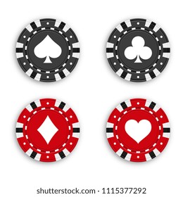 Set Gambling Chips Isolated On White Stock Vector (Royalty Free ...