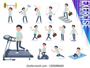 A set of chiropractor man on exercise and sports.There are various actions to move the body healthy.It's vector art so it's easy to edit.
