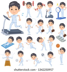 A set of chiropractor man on exercise and sports.There are various actions to move the body healthy.It's vector art so it's easy to edit.