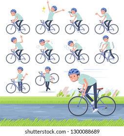 A set of chiropractor man on a road bike.There is an action that is enjoying.It's vector art so it's easy to edit.