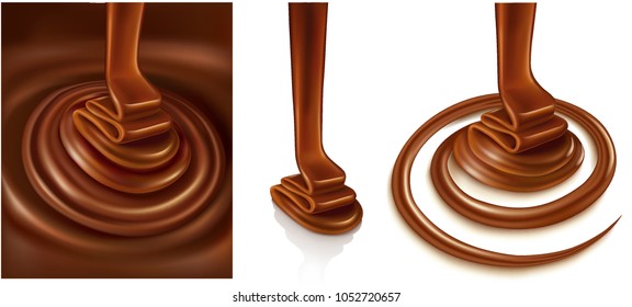 conjunto de remolinos de fondo de chocolate