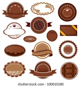 Set of chocolate badges and labels