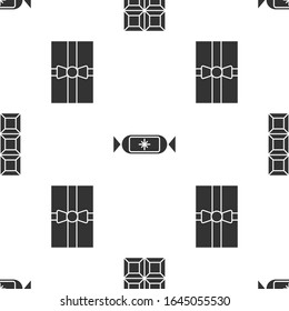 Set Chocolate bar, Candy and Gift box on seamless pattern. Vector