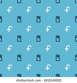 Set Chocolate bar and Christmas candy cane on seamless pattern. Vector