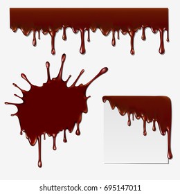 Set of chocolate blobs. Mesh. Clipping Mask.