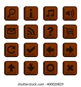 Set of chocolate buttons with different shapes 