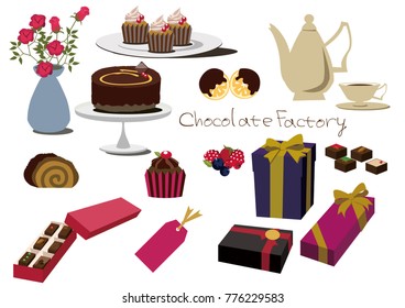 A set of chocolate cake.
Chocolate cake material collection.
Tea time material collection.
Valentine's material collection.