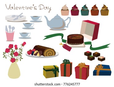 A set of chocolate cake.
Chocolate cake material collection.
Tea time material collection.
Valentine's material collection.