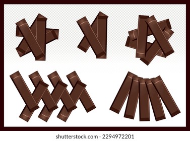 Set of Chocolate Candy Bar in Group