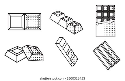 Set of chocolate candy icons. Vector